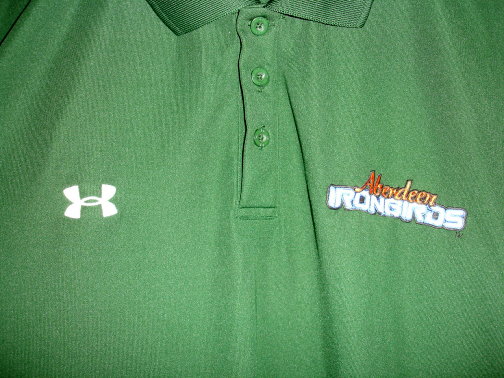 Under Armour Aberdeen Ironbirds Green Polo Shirt Mens XL HeatGear 